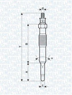 Свеча накала RENAULT CLIO II,MEGANE,KANGOO,TRAFIC 98- [] MAGNETI MARELLI 062900017304