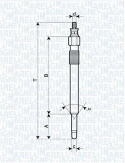 Свеча накала LAND ROVER DEFENDER,DISCOVERY,RANGE ROVER I,II [] MAGNETI MARELLI 062900020304