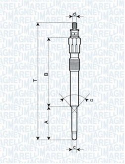 Свічка розжарювання MAGNETI MARELLI 062900043304 (фото 1)