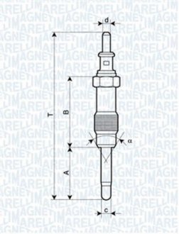 Свеча накала MERCEDES SPRINTER, T2/LN1 [] MAGNETI MARELLI 062900046304