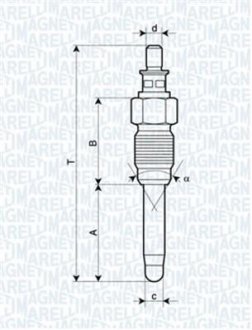 Свеча накаливания MAGNETI MARELLI 062900059304