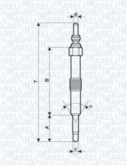 Свеча накала LAND ROVER DISКрышкаY II, DEFENDER SW [] MAGNETI MARELLI 062900067304