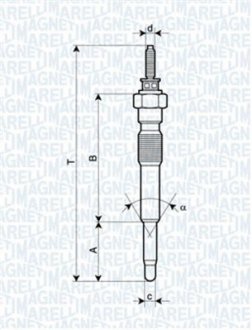 Свеча накаливания MAGNETI MARELLI 062900068304