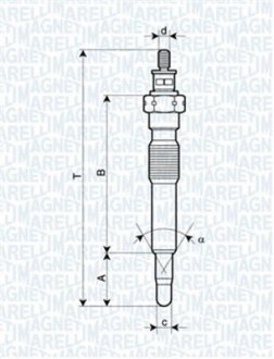 OPEL Свеча накала ASTRA 1.7DT 91-98 двиг.ISUZU MAGNETI MARELLI 062900092304