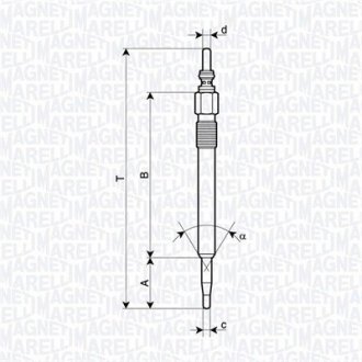 Свеча накала Jeep Cherokee 02- MAGNETI MARELLI 062900128304