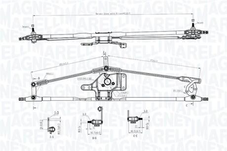 Механізм склоочисника в зборі MAGNETI MARELLI 085570718010 (фото 1)