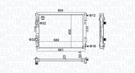 Радиатор системы охлаждения MAGNETI MARELLI 350213160600