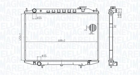 Радіатор, система охолодження двигуна MAGNETI MARELLI 350213183500