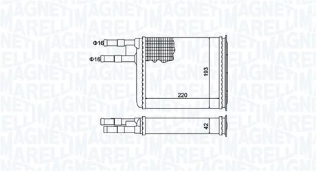 Теплообмінник, система опалення салону MAGNETI MARELLI 350218401000
