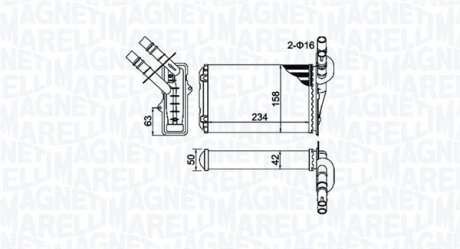 Радиатор печи MAGNETI MARELLI 350218404000 (фото 1)