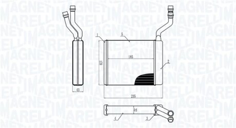 Теплообмінник, система опалення салону MAGNETI MARELLI 350218425000
