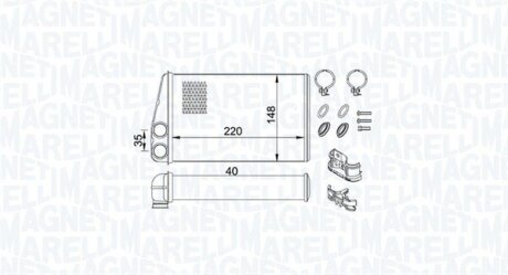 Радиатор печи MAGNETI MARELLI 350218438000