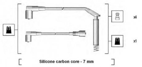 Комплект высоковольтных проводов OPEL ASTRA 1,4 91- CORSA 1,2/1,4 IE 92- [] MAGNETI MARELLI 941125150669