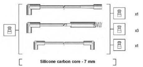 Комплект изолированных проводов для свечей зажигания MAGNETI MARELLI 941125180672