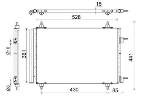 Радіатор кондиціонера MAHLE / KNECHT AC 554 000S