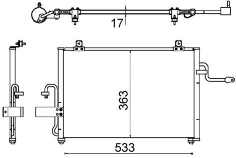 Конденсер кондиционера MAHLE / KNECHT AC 645 000S