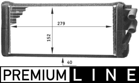 Радиатор печки Audi 100/A6 -97 (279x152x40) (Premium Line! OE) MAHLE / KNECHT AH 98 000P