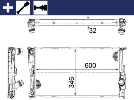 Радіатор охолодження двигуна MAHLE / KNECHT CR 1083 000S