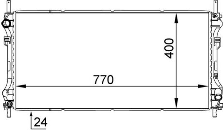 Радиатор охлаждения двигателя Transit (V184) 2.0DI (-AC) MAHLE / KNECHT CR 1143 000S