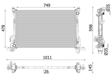 Радіатор охолодження MAHLE / KNECHT CR 2637 000P
