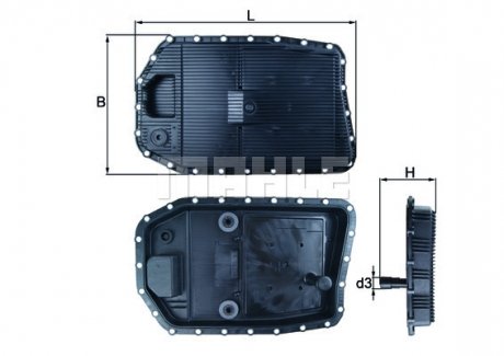 Фильтр АКП с поддоном в сборе BMW 3 (E90)/5 (E60) MAHLE / KNECHT HX154 (фото 1)