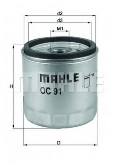 Масляный фильтр MAHLE / KNECHT OC91D