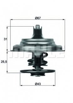 Термостат із прокладкою MAHLE / KNECHT TX 23 75 D