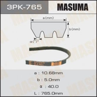 Ремінь поліклінової 3PK- 765 (3PK-765) MASUMA 3PK765