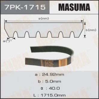 Ремінь поліклінової (7PK-1715) MASUMA 7PK1715