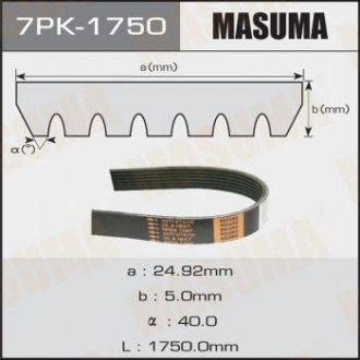 Ремінь поліклінової (7PK-1750) MASUMA 7PK1750