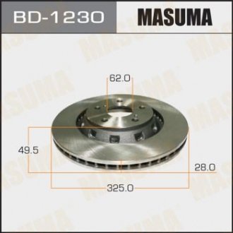 Диск гальмівний (Кратно 2 шт) MASUMA BD1230