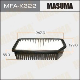 Повітряний фільтр A9319 LHD HYUNDAI/ i20/ V1200, V1400, V1600 08- (1/40) MASUMA MFAK322