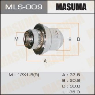 Гайка 12x1.5 / під ключ = 21мм, з шайбою D 32mm MASUMA MLS009 (фото 1)