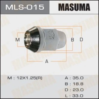 Гайка колеса 12x1.25 / под ключ=19 мм (MLS-015) MASUMA MLS015 (фото 1)