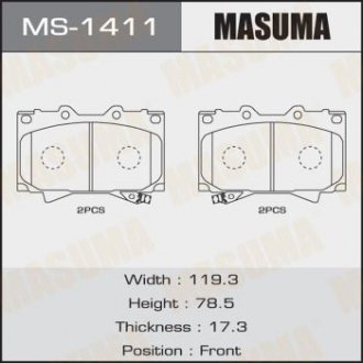 Гальмівні колодки (MS-1411) MASUMA MS1411