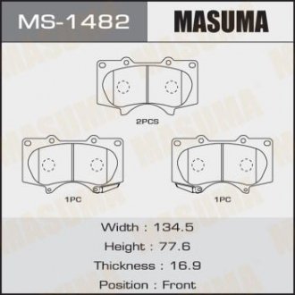 Колодка тормозная передняя Mitsubishi Pajero (06-)/ Toyota Hilux (11-), Land Cruiser Prado (02-09) MASUMA MS1482