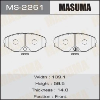 Колодки гальмівні передні FIAT DUCATO (06-16), NISSAN MAXIMA (MS-2261) MASUMA MS2261