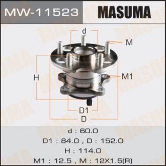 Ступиця колеса заднього у зборі з підшипником Toyota Venza (09-16) (с ABS) (MW-11523) MASUMA MW11523