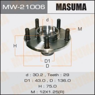 Ступиця колеса передня Nissan Maxima, X-Trail (-06) (MW-21006) MASUMA MW21006