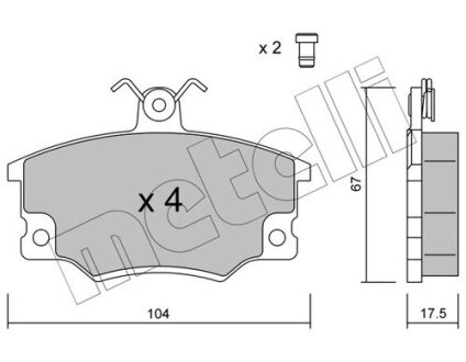 Комплект тормозных колодок (дисковых).) Metelli 22-0030-1 (фото 1)