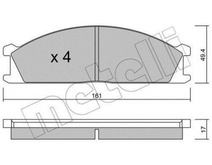 Комплект тормозных колодок (дисковых).) Metelli 22-0107-0