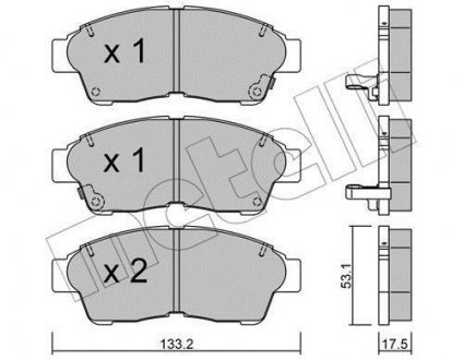 Комплект гальмівних колодок (дискових) Metelli 22-0149-0