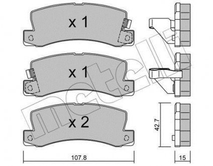 Комплект гальмівних колодок (дискових) Metelli 22-0161-0