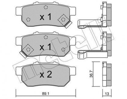 Комплект тормозных колодок (дисковых).) Metelli 22-0176-1