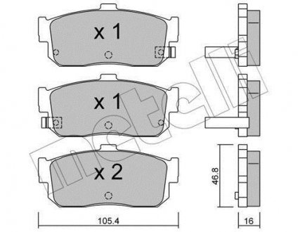 Комплект тормозных колодок (дисковых).) Metelli 22-0193-1 (фото 1)