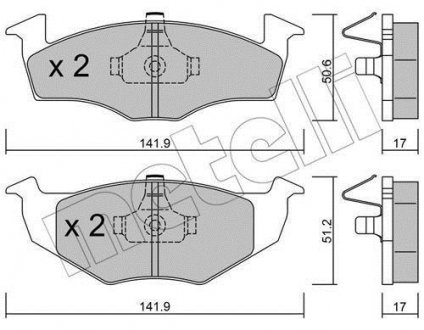 Комплект тормозных колодок (дисковых).) Metelli 22-0206-0