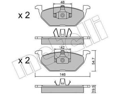 Комплект тормозных колодок (дисковых).) Metelli 22-0211-1