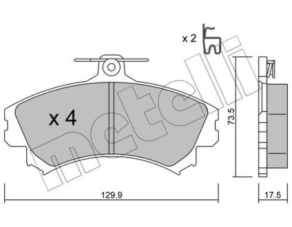 Комплект тормозных колодок (дисковых).) Metelli 22-0216-1 (фото 1)