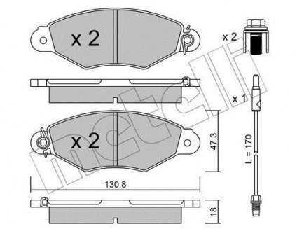 Комплект гальмівних колодок (дискових) Metelli 22-0253-1