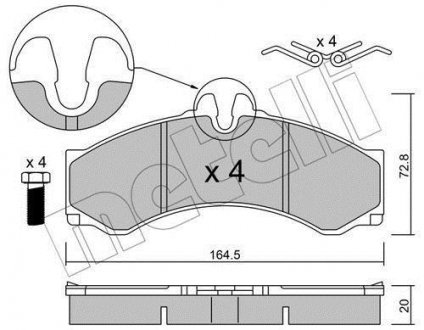 Комплект гальмівних колодок (дискових) Metelli 22-0262-1